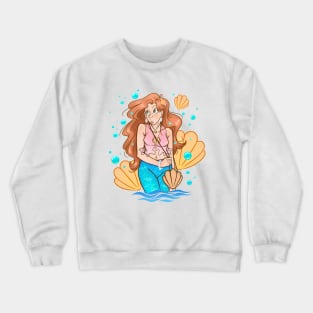 Venus Shell Girl with Bubbles Crewneck Sweatshirt